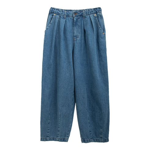 Anglan Rigid Indigo Denim Balloon Pants Light Blue Degli Uberti